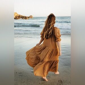 Daughters of India Sahana Maxi Dress Size Small NWT In Desert 100% Cotton